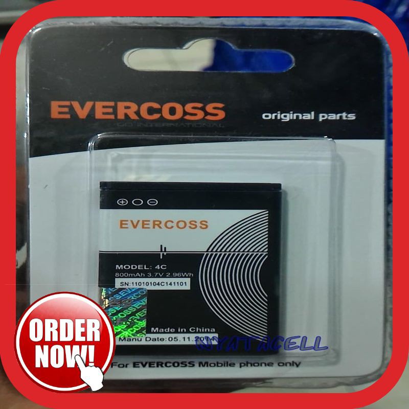 MURAH Evercoss 4C 800mAh Batre/Baterai Original 100% /Ori/BL-4C BL4C