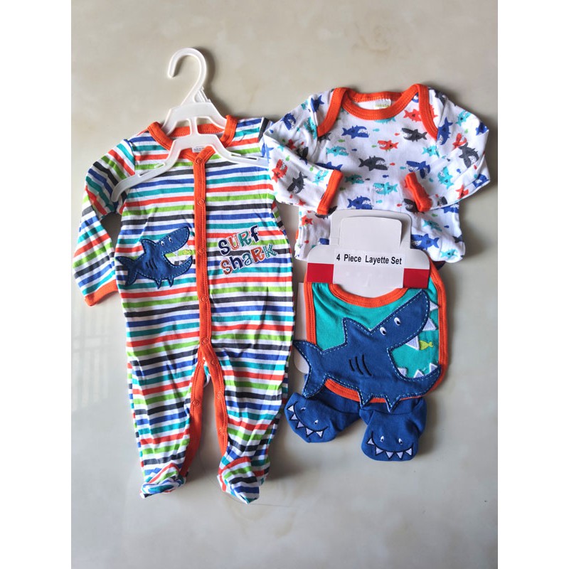 PAKAIAN BAYI 4IN1 SET / BAJU BABY ROMPER &amp; JUMPER IMPORT