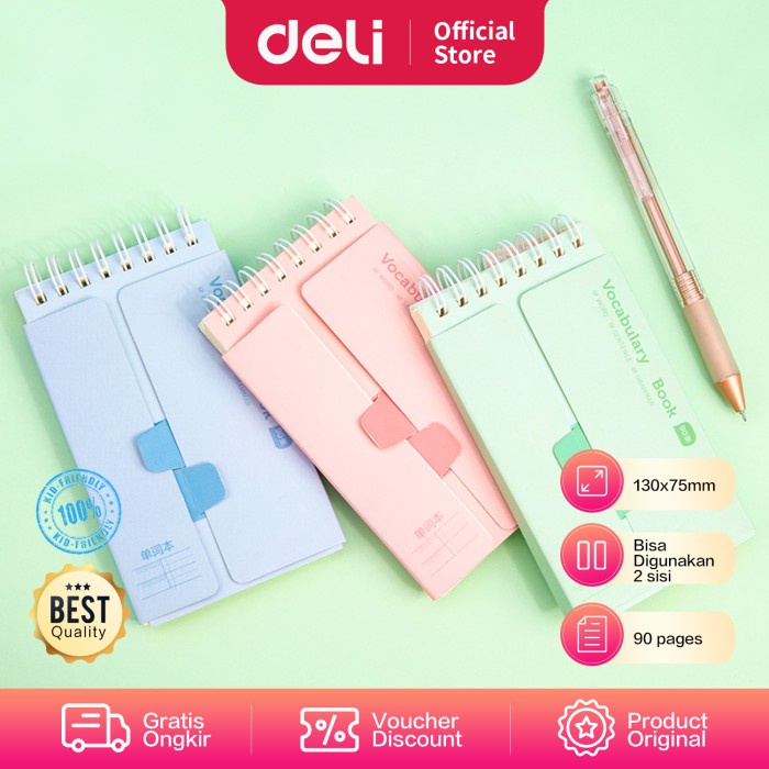 

[RESTOCK] Deli Spiral Notebook / Notes 90Lembar Kertas 70gsm Desain 2 Sisi 24210