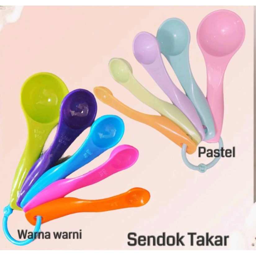 Sendok Takar Set 5 in 1 Warna Warni Ukuran Kue, Air dan Bumbu