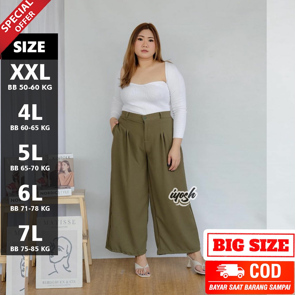 Kulot Highwaist Jumbo Premium BB 40-85 KG - Celana Kulot Highwaist