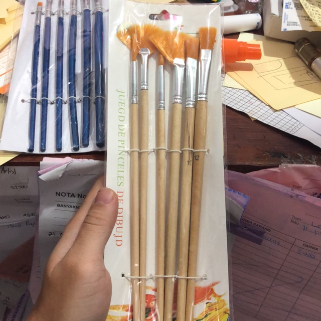 

Kuas set lukis kipas gagang kayu