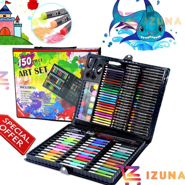 

Paket Meriah [IZUNA] Art Set 150 Pcs / Crayon Art Set / Peralatan Gambar Lukis / Pensil Warna 1 Set / Colouring Set 150 Pcs