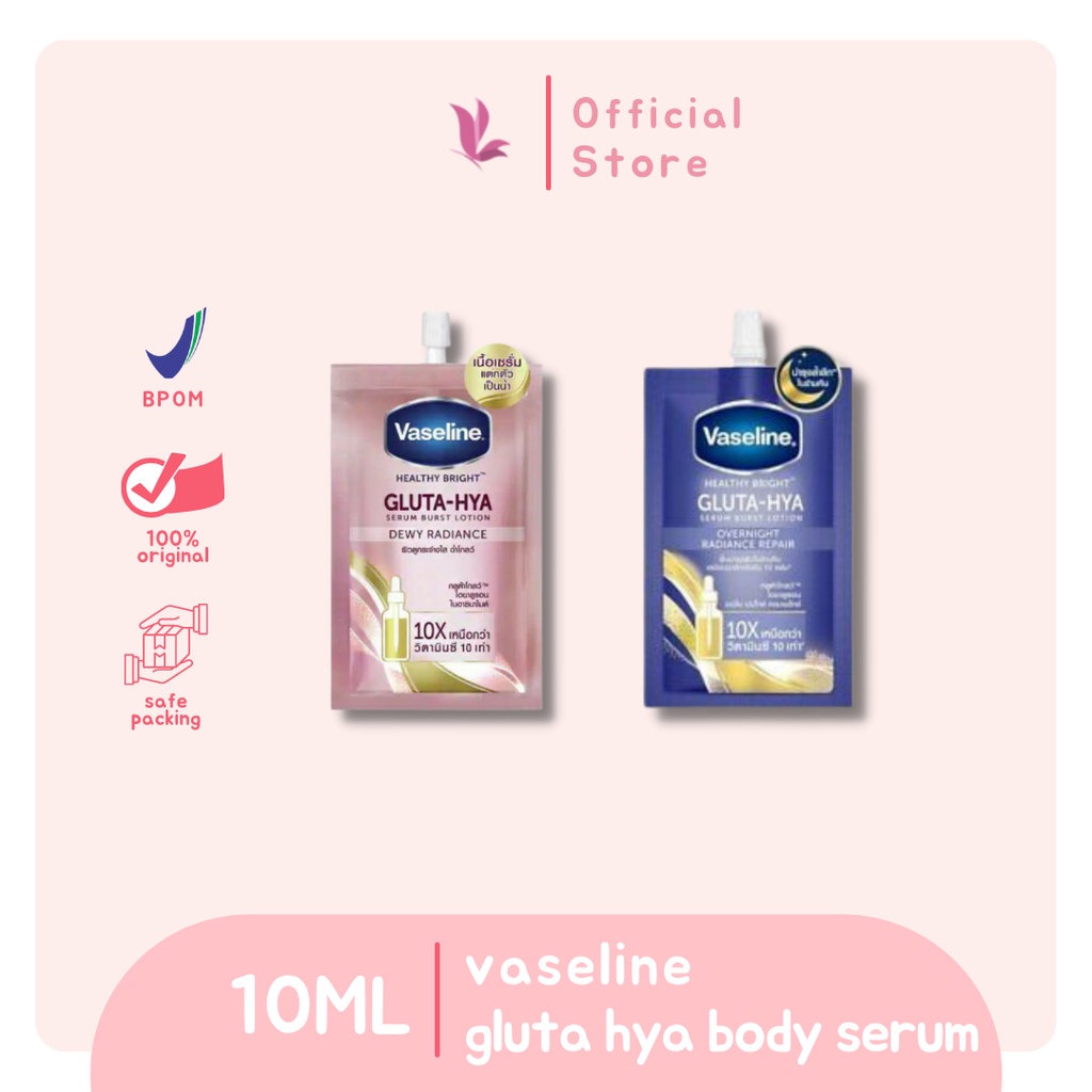 [FREE GIFT] Vaseline Gluta Hya Serum Borst Lotion / Brigtening Serum / Vaseline Gluta Hya Sachet 30M