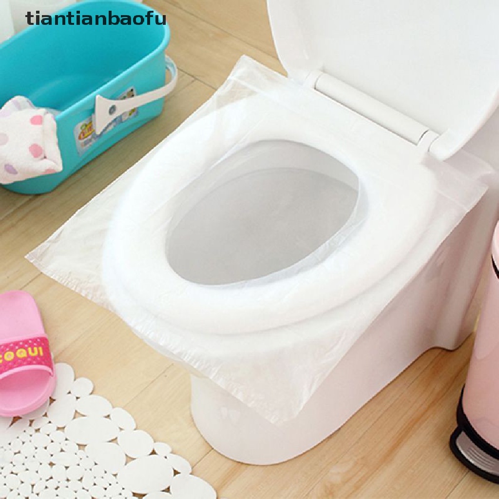 [tiantianbaofu] 50pcs Disposable Travel Safety PE Plastic Toilet Seat Cover Mat Cushion Mat Boutique