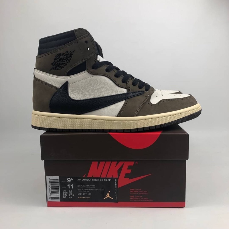 Nike Jordan 1 Retro High Travis Scott Sail/Black-Dark Mocha-University Red