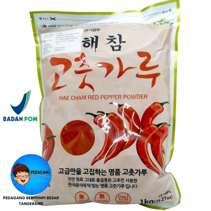 

Promo Terbatas - Hae Cham Gochugaru 1Kg / Bubuk Cabai Korea / Cabe Gochukaru Import - Halus