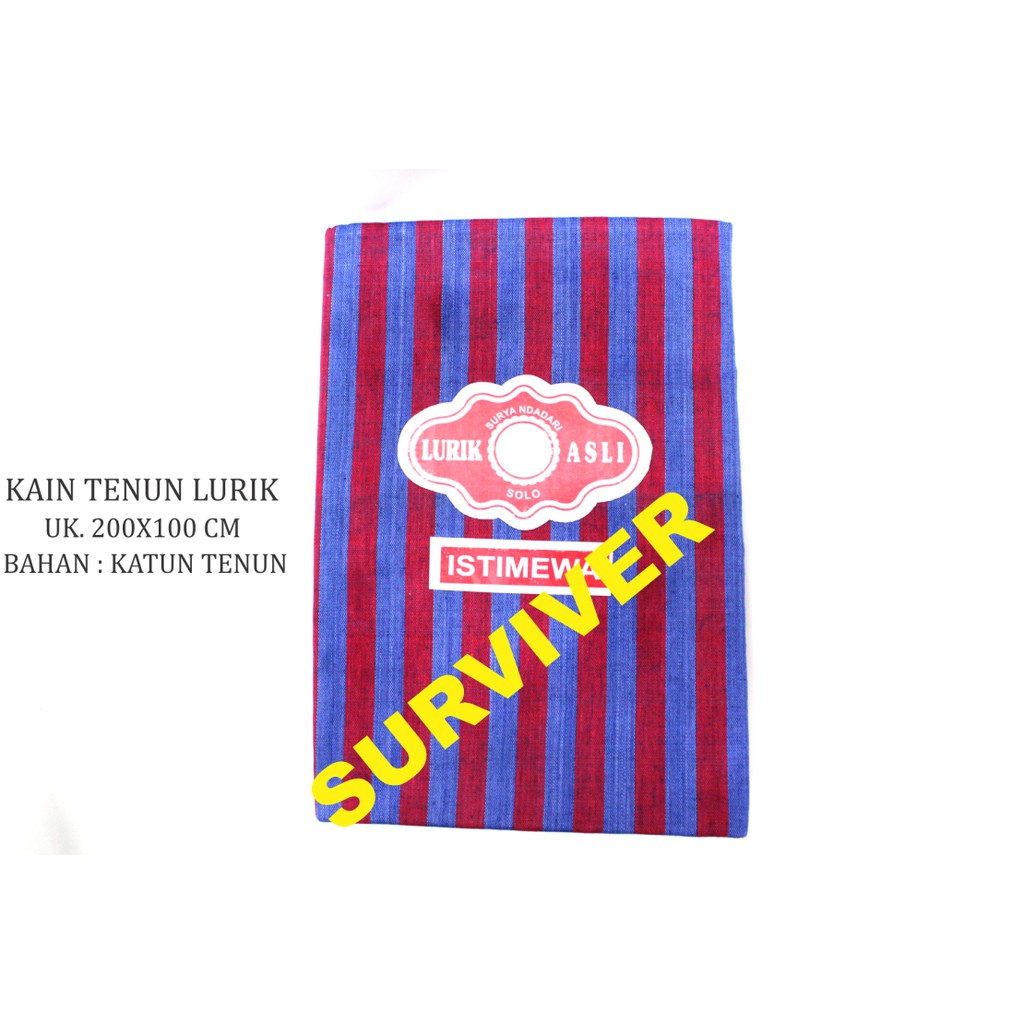 Kain Batik Tenun Kain Khas Jogja Solo Motif Garis Biru Muda Putih Original Halus