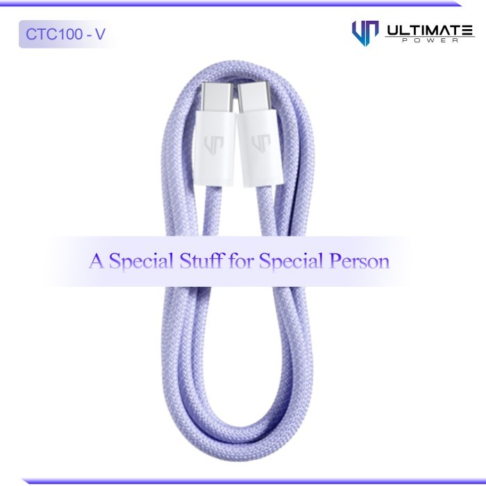 Kado Ulang Tahun kado hari ibu Ultimate Cable 60W Type-C to Type C dan type C to Lightning Lavender Series