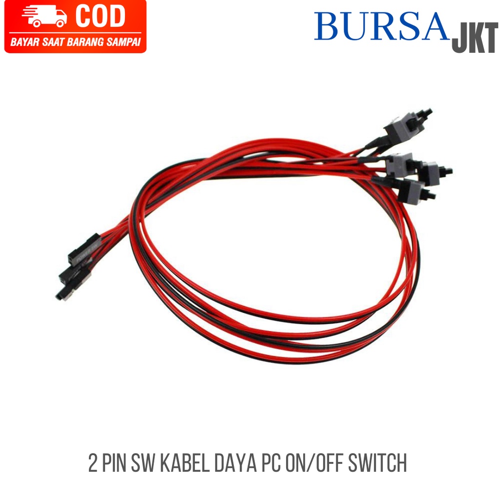 KABEL DAYA POWER RESET ON / OFF SW PC KOMPUTER 2 PIN 58 CM