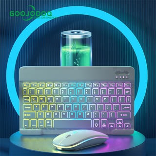 GOOJODOQ 10 Inch Backlit Backlight Wireless Keyboard And Mouse LED Backlight Keyboard