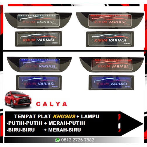 TEMPAT PLAT KHUSUS CALYA + LAMPU (BIRU &amp; PUTIH)