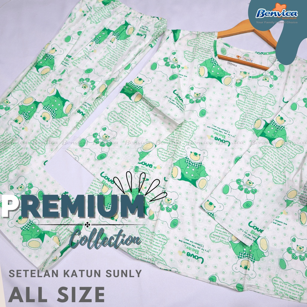 BAJU TIDUR PIYAMA KATUN PREMIUM SUNLY BANYAK MOTIF