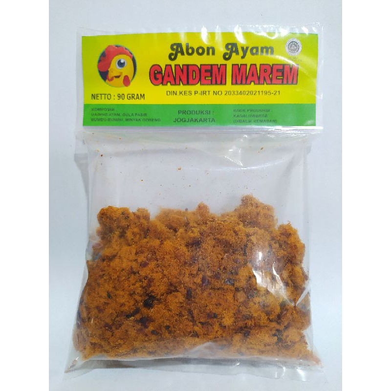 

ABON AYAM ASLI GANDEM MAREM TANPA MSG 90 GR
