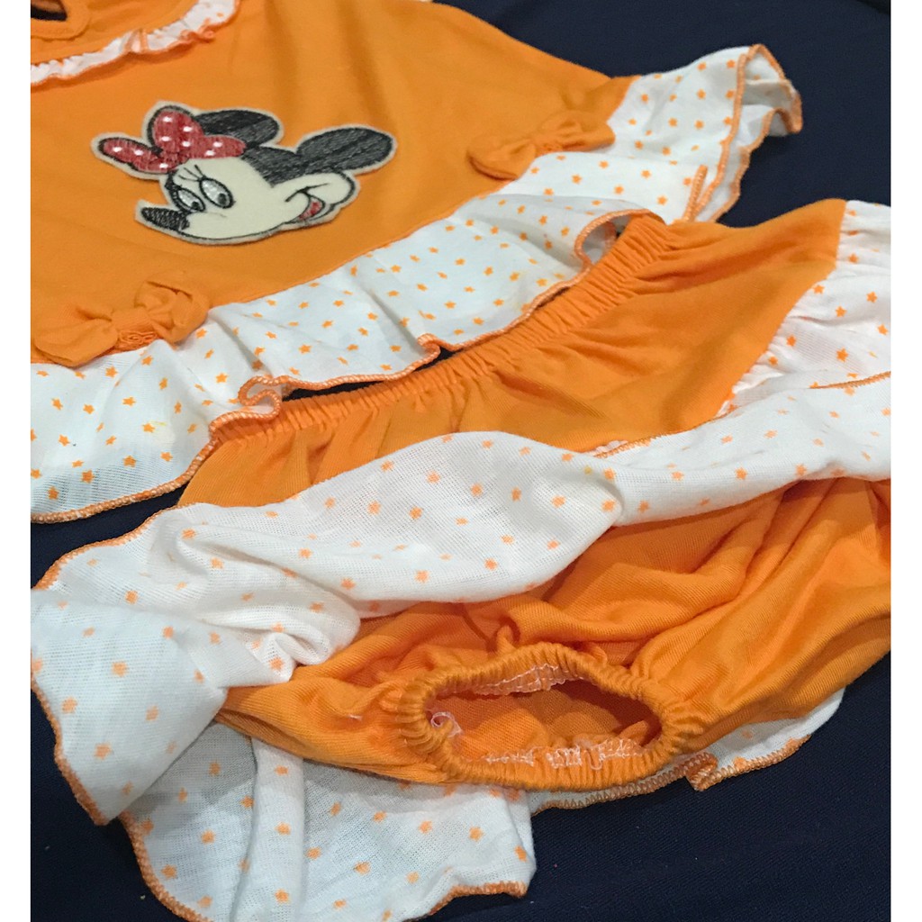 BAYIe - Setelan Baju bayi Perempuan+Celana Rok motif MICKEY TIVVI usia 0-12 bulan/Pakaian anak Cewek