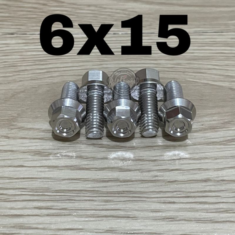 baut probolt hexagon matte ulir 6x15 drat 10 panjang 1.5 cm thailand stainless probolt new model not flower