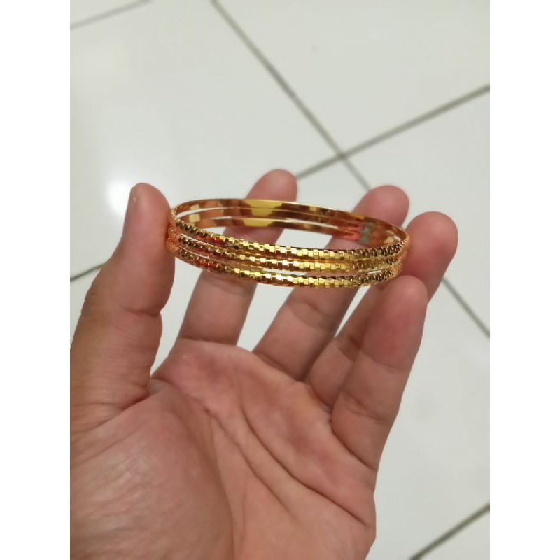 Gelang xuping  keroncong wanita dewasa berlapis emas. harga per 3pcs.