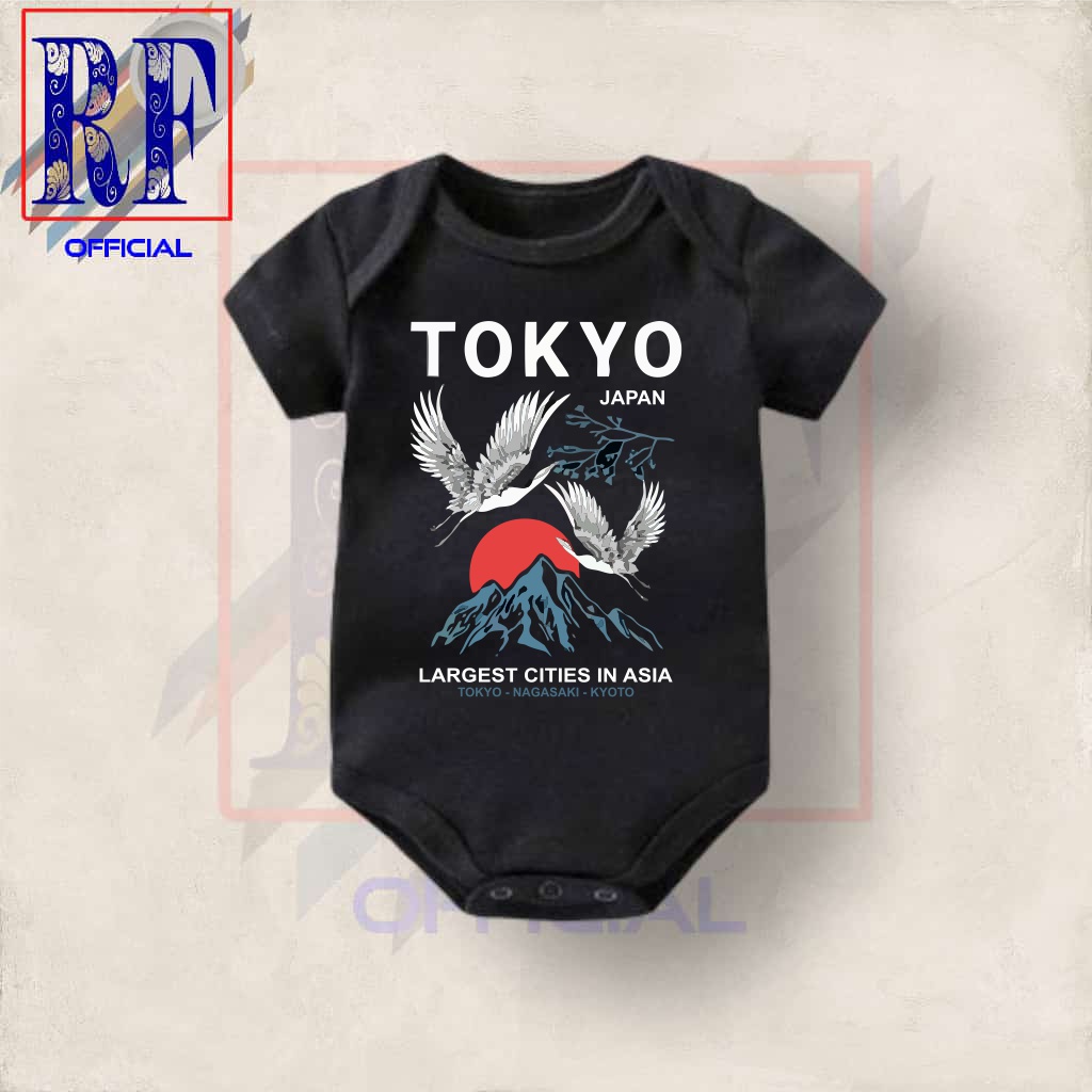 Kaos baju bayi jumper baby kids pendek viral logo tulisan merk Brand ERIGO TOKYO ORIGINAL usia 0 - 1