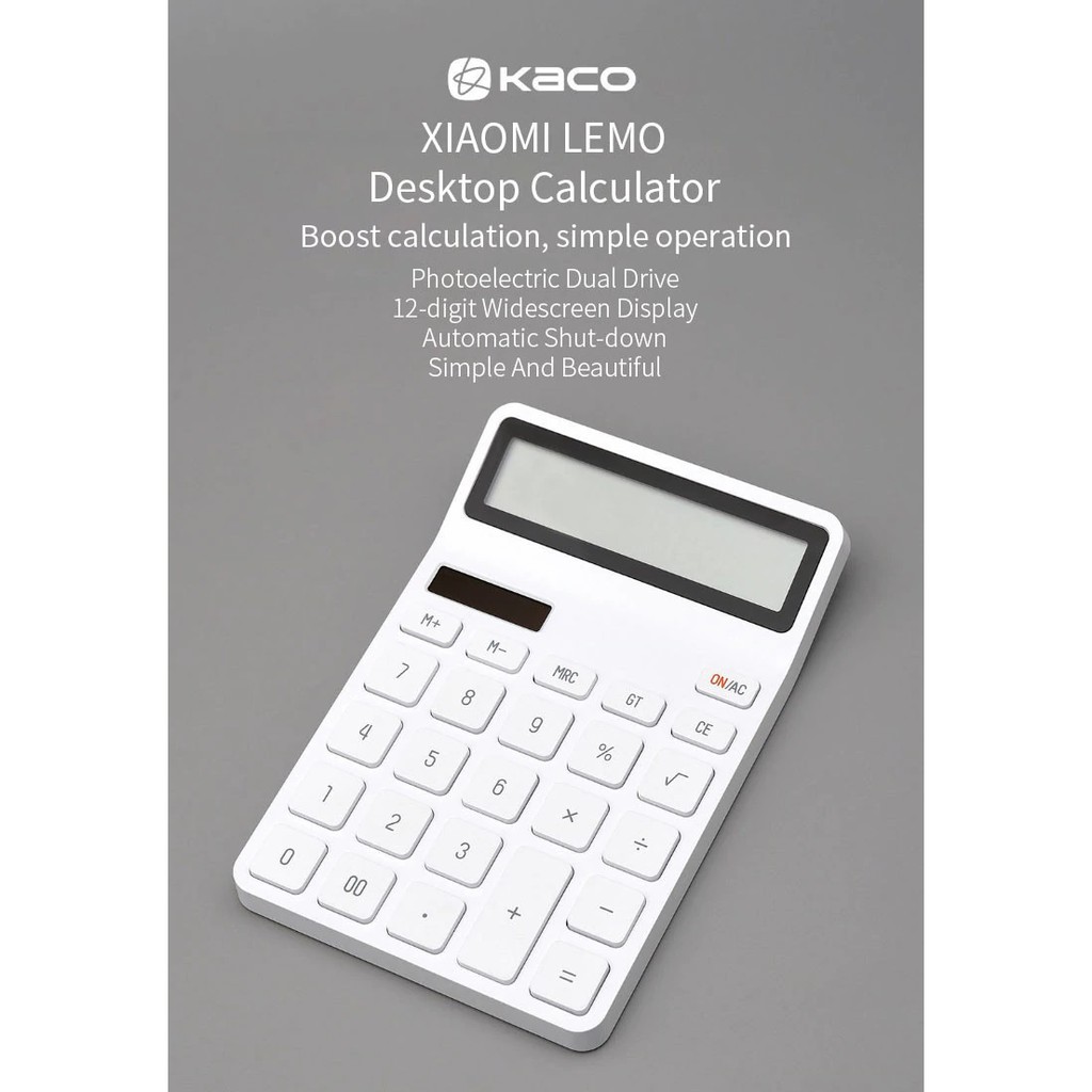 XIAOMI KACO LEMO Desk Electronic 12-Digits Calculator - K1412 - Kalkulator Meja 12 Digit dari Xiaomi