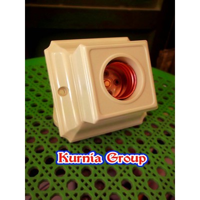 FITIN PLAFON BROCO SEGI 4 CREAM LAMP HOLDER RUMAH LAMPU E27 PITING DUDUKAN BOHLAM TEMPEL PLAFON 1210