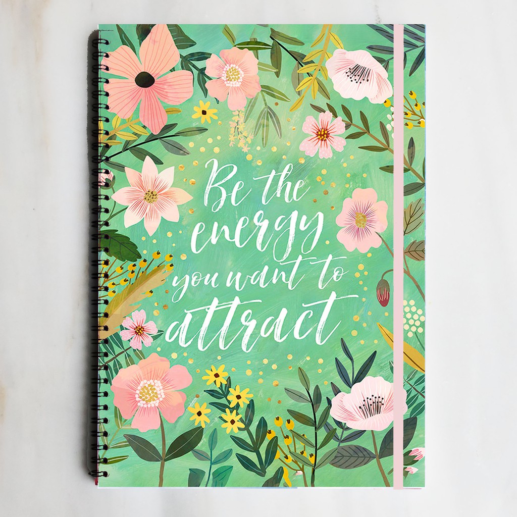 

ENERGY ATTRACT Quote Floral Spiral Ruled Notebook Diary Journal Buku Tulis Catatan Sekolah Kuliah
