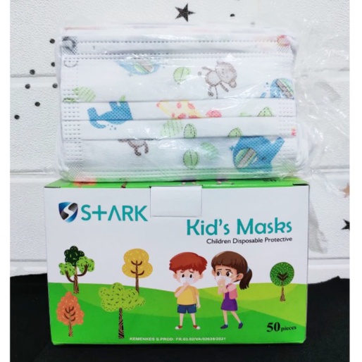 Masker Anak 3ply isi 50 Pcs Earloop 3-12 Tahun Premium Quality - Motif Karakter - Masker Anak-Anak