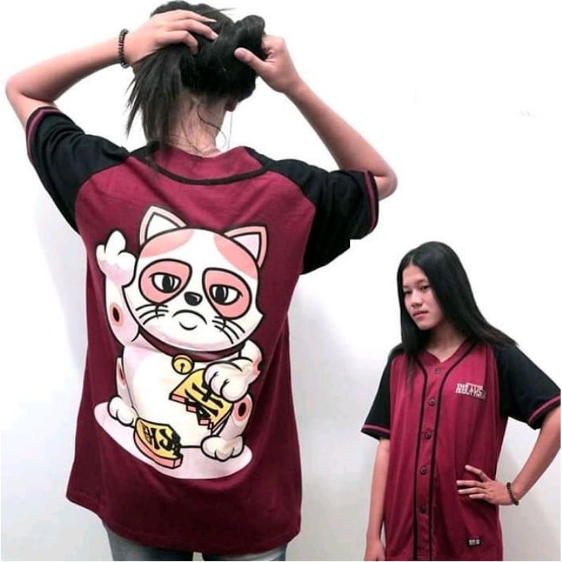 tshirt baseball lucky x garasi rebel distro / kemeja baseball