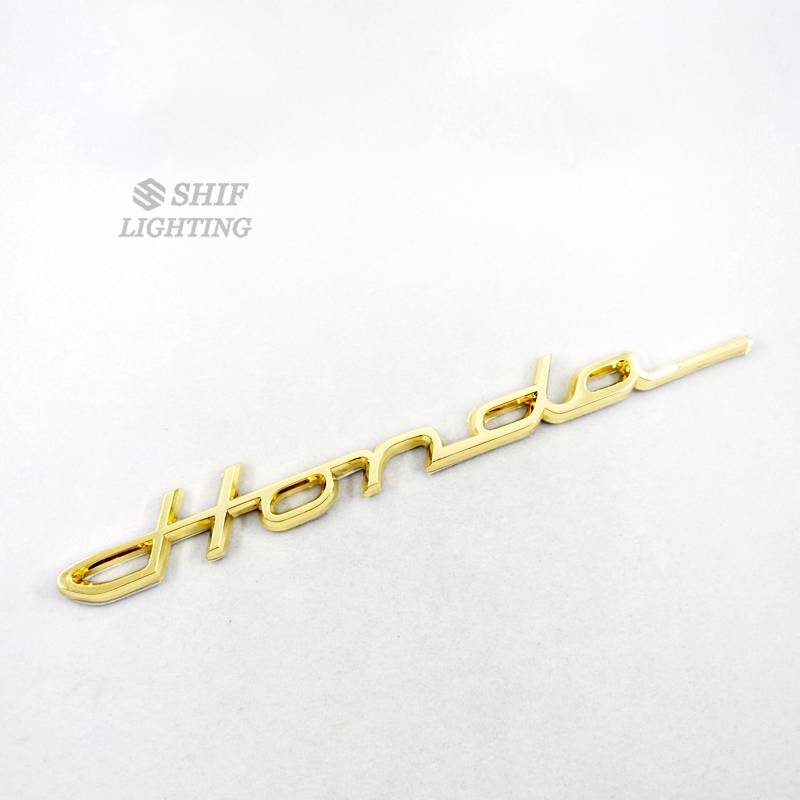 Stiker Emblem / Badge Motif Logo Honda Bahan ABS Warna Emas untuk Dekorasi Mobil Honda