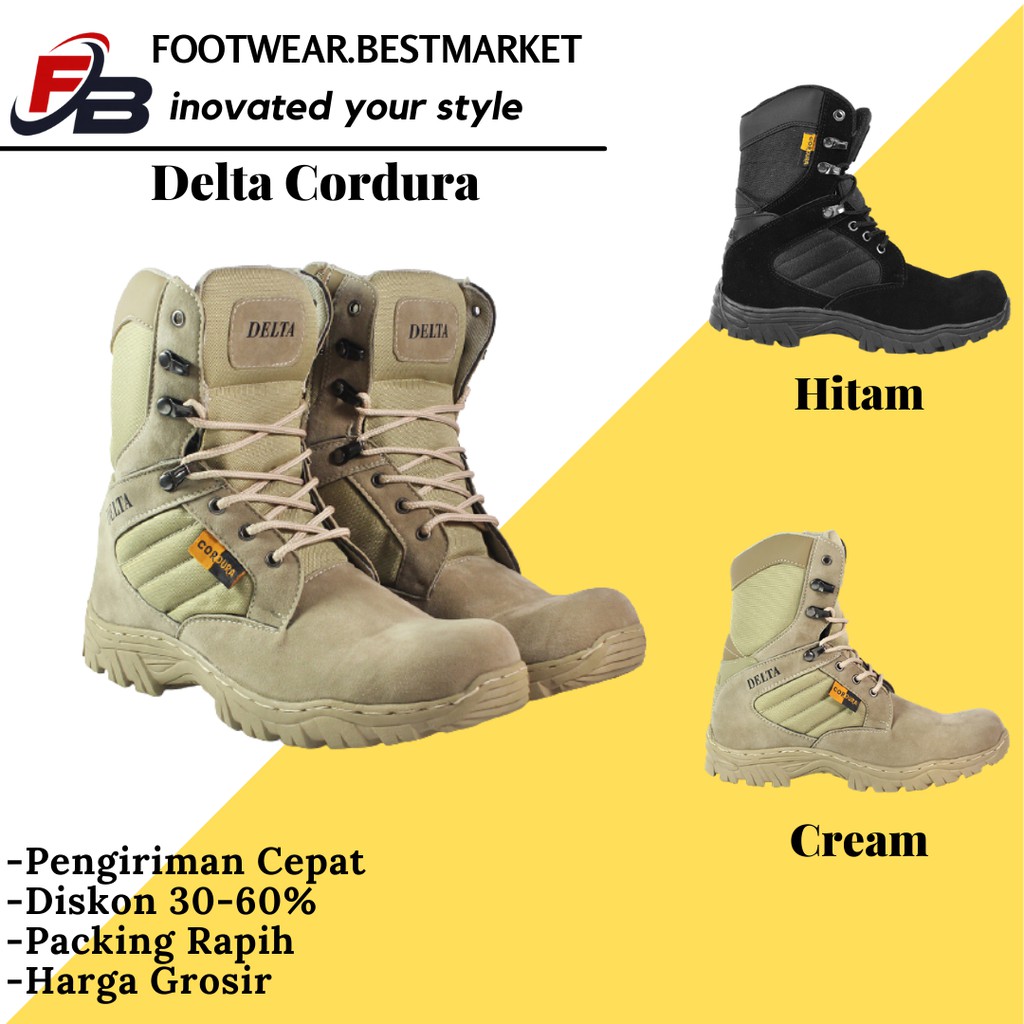 SEPATU PRIA BOOTS DLT TINGGI 8INC SAFETY UJUNG BESI PDL SEPATU GUNUNG OUTDOOR TACTICAL BIKERS [COD]