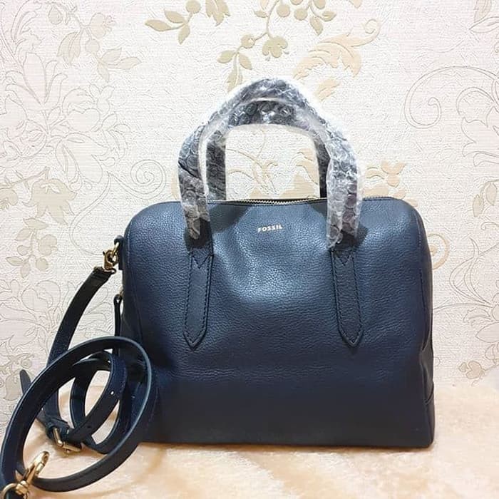tas Fossil sydney satchel navy midnight Leather Ready