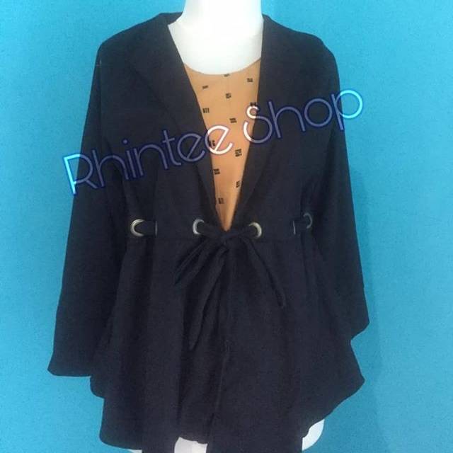 Blouse cantik kombinasi polkadot hitam