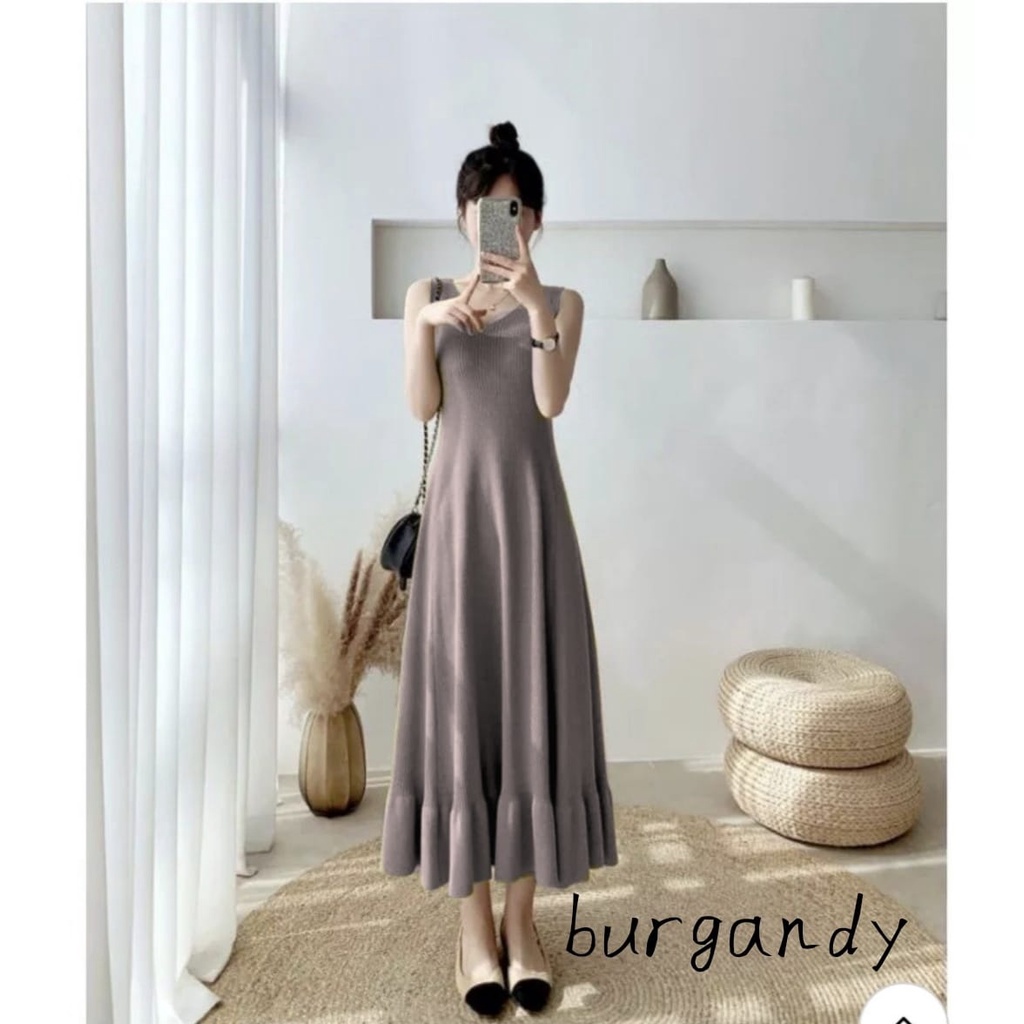 LALA DRESS RAJUT DRESS KOREA DRESS MAXI DRESS RAJUT TERBARU DRESS CANTIK DRESS BIG SIZE FASHION WANI