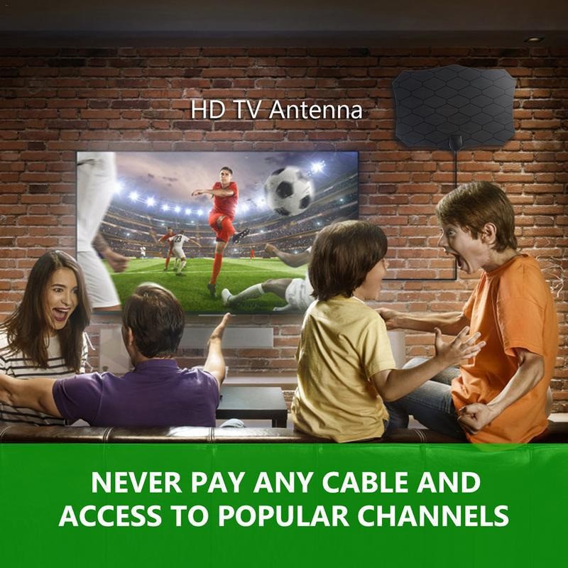 Antena TV Digital DVB-T2 4K High Gain 25dB Indoor Dalam Rumah Tv Led Lcd + Amplifier Booster