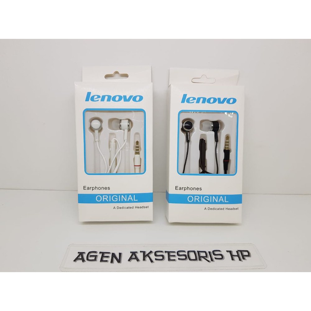 Headset LENOVO Handsfree LENOVO BIASA Earphone in Ear Bud Headphone Ear Set Universal 3.5mm MURAH