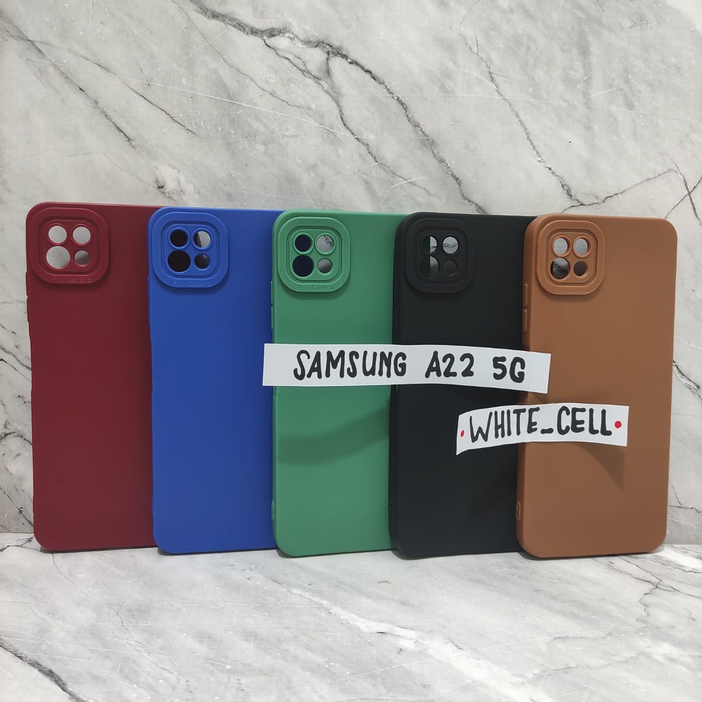SoftCase ProCamera Silicon Matte Case Full Cover Samsung A32 5G A22 5G A33 5G A72  White_Cell