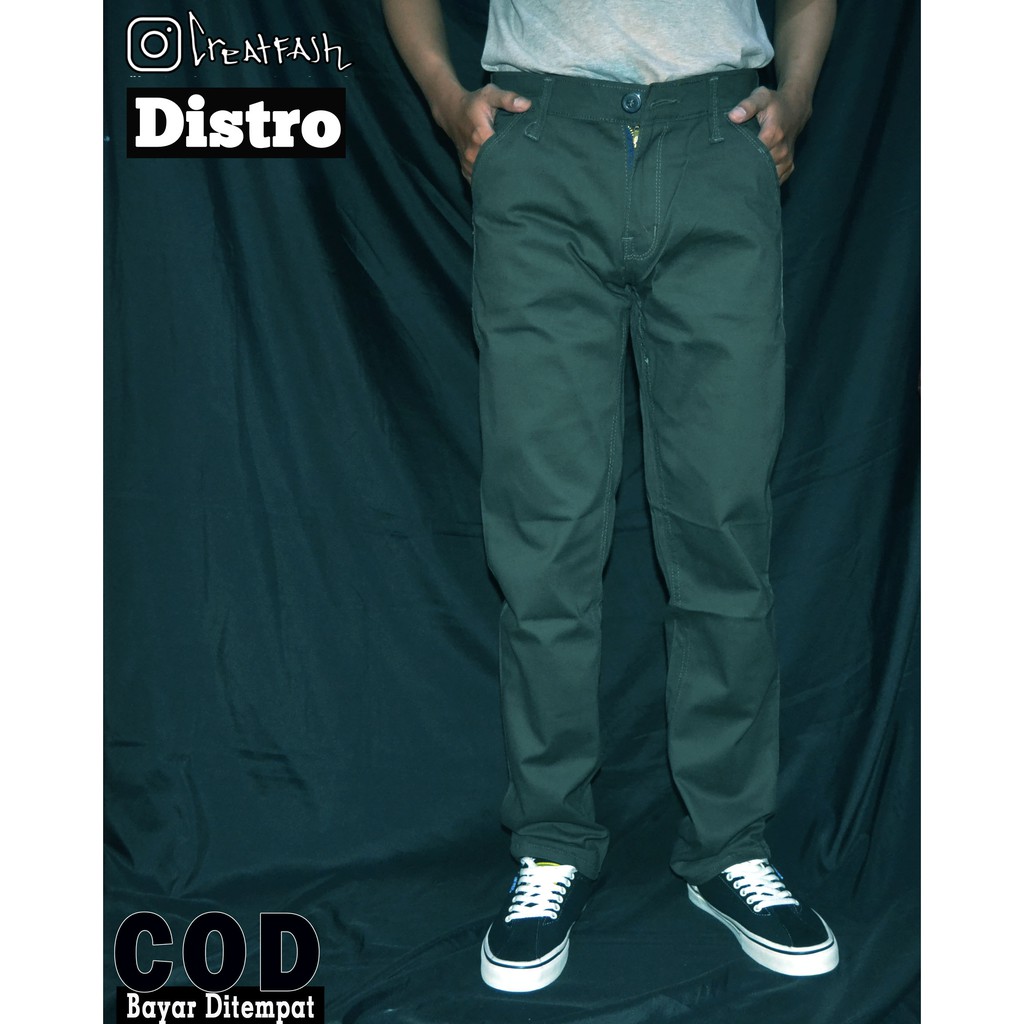 CELANA CHINO HEYHO JAKCLOTH HIJAU ARMY HIGH QUALITY DISTRO ORIGINAL PRIA WANITA COTTON TWILL BANDUNG
