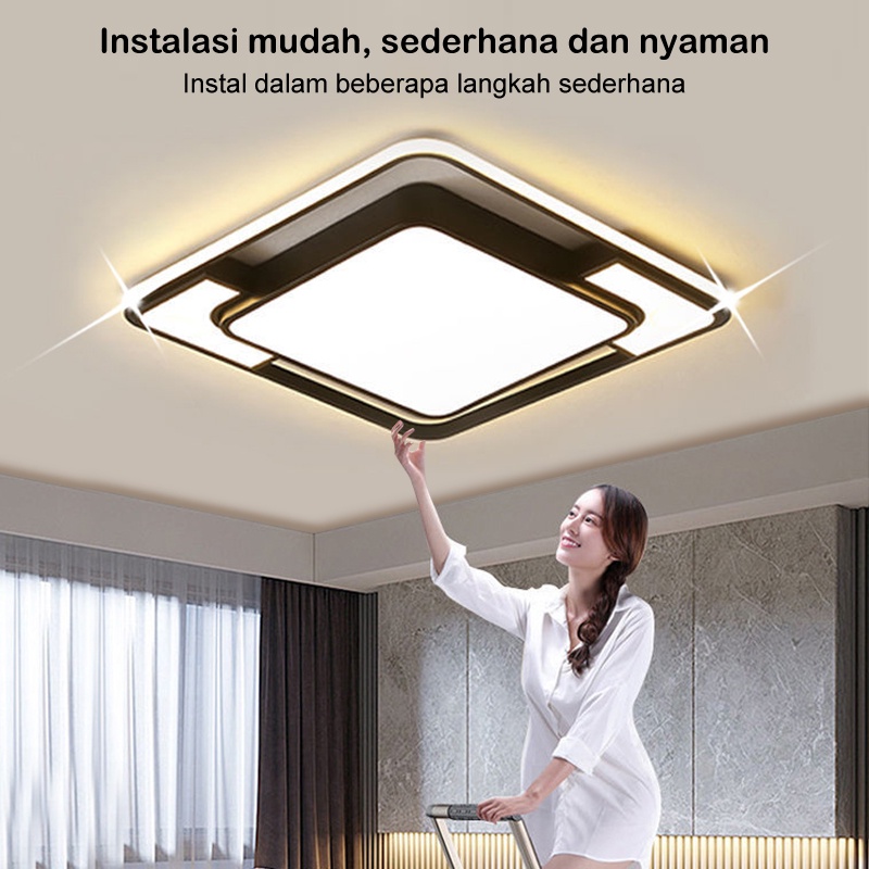 ☑️Garansi&amp;3Warna☑️Lampu Plafon LED Modern Minimalis Bentuk Persegi Gaya Nordic Untuk Dekorasi Ruang Tamu / Kamar Tidur 40W