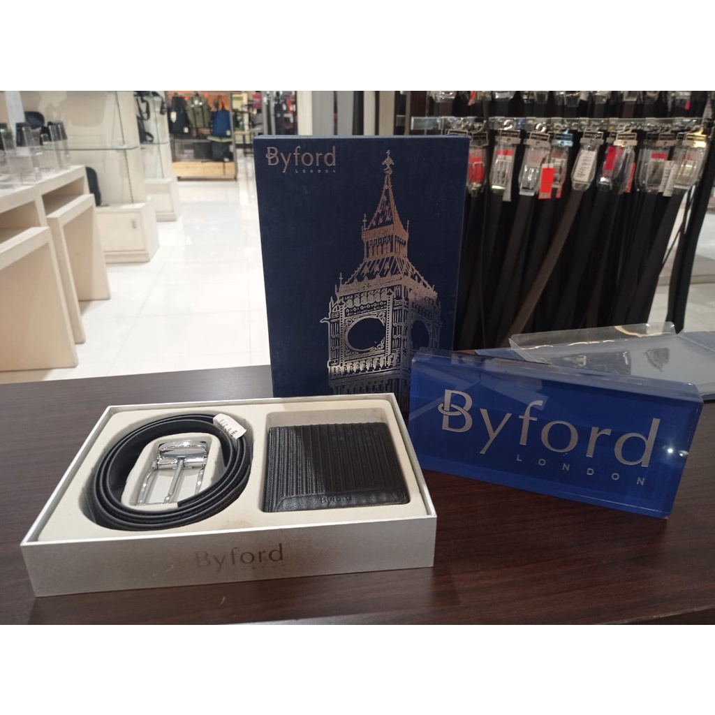 Byford Gift Box Set Ikat Pinggang Dompet Original Byford