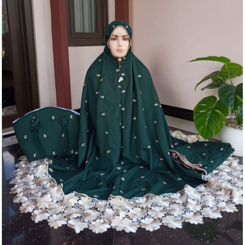 Mukena mukenah mewah murah dewasa jumbo traveling travel set tas paket kado seserahan mukena motif b