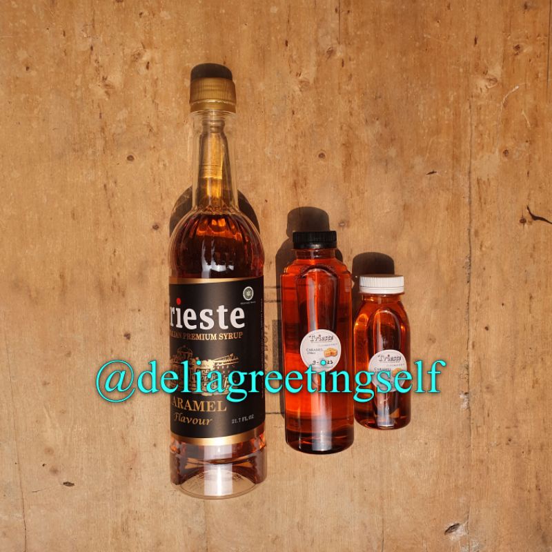 

Trieste sirup caramel flavored syrup caramel repack 250ml 100ml