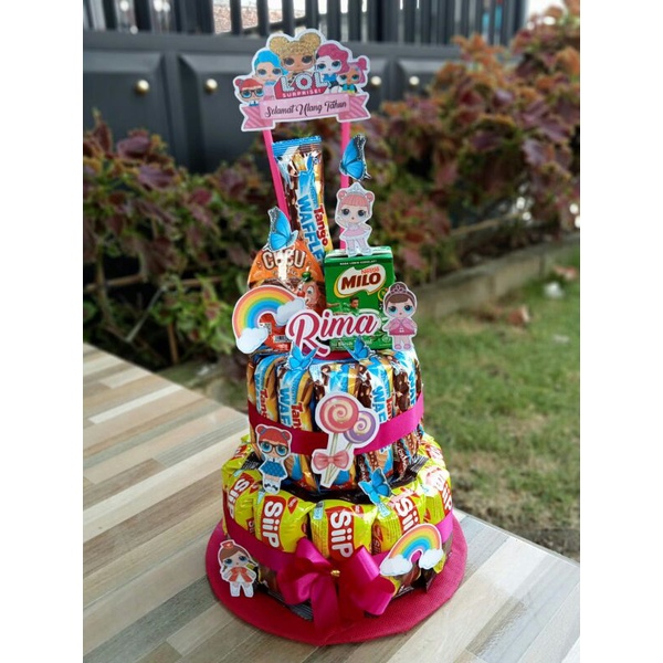 

Snack tower unik bentuk tart custom