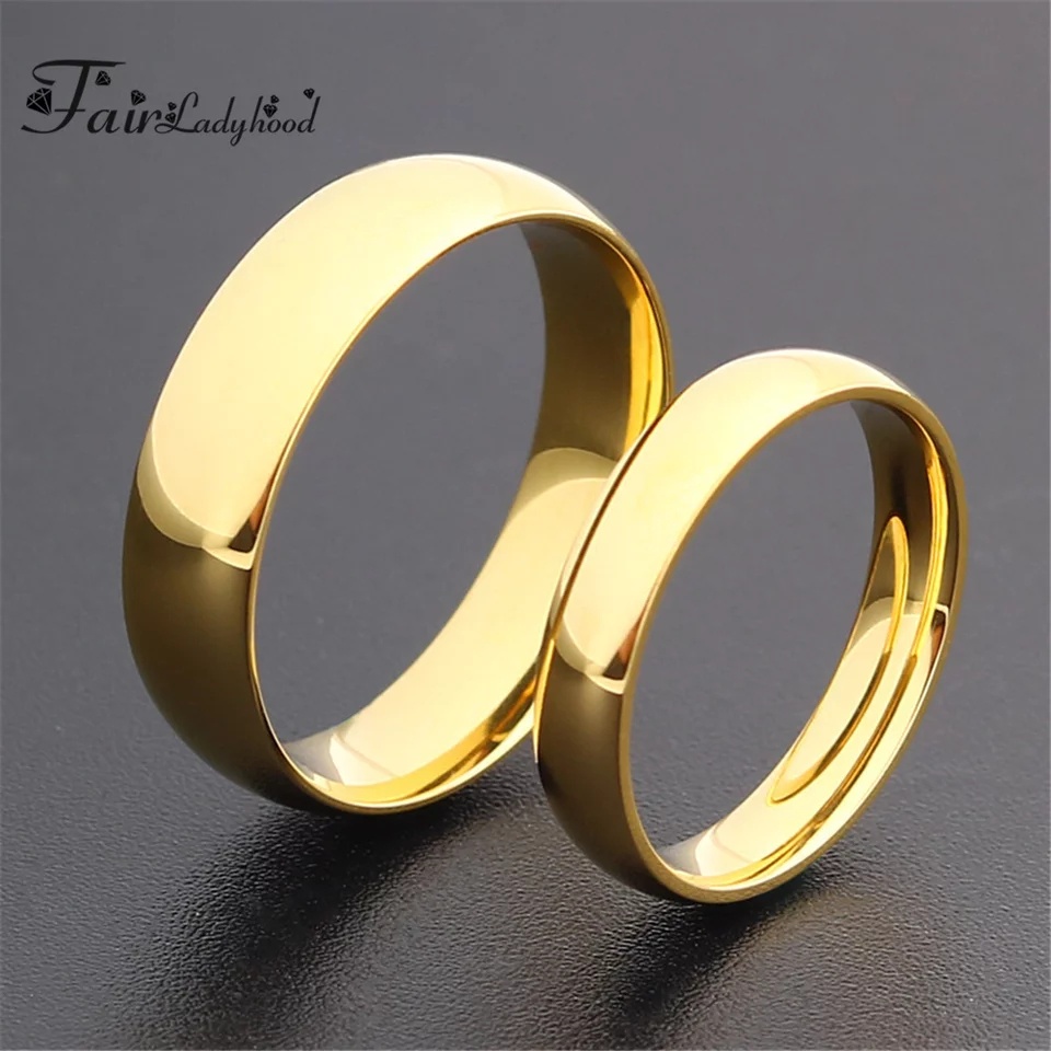 CINCIN TITANIUM  SILVER GOLD HITAM ANTI LUNTUR ANTI KARAT / CINCIN WANITA PRIA COUPLE TUNANGAN ANAK SIL MAS HIT / DUNIAGELANG.ID