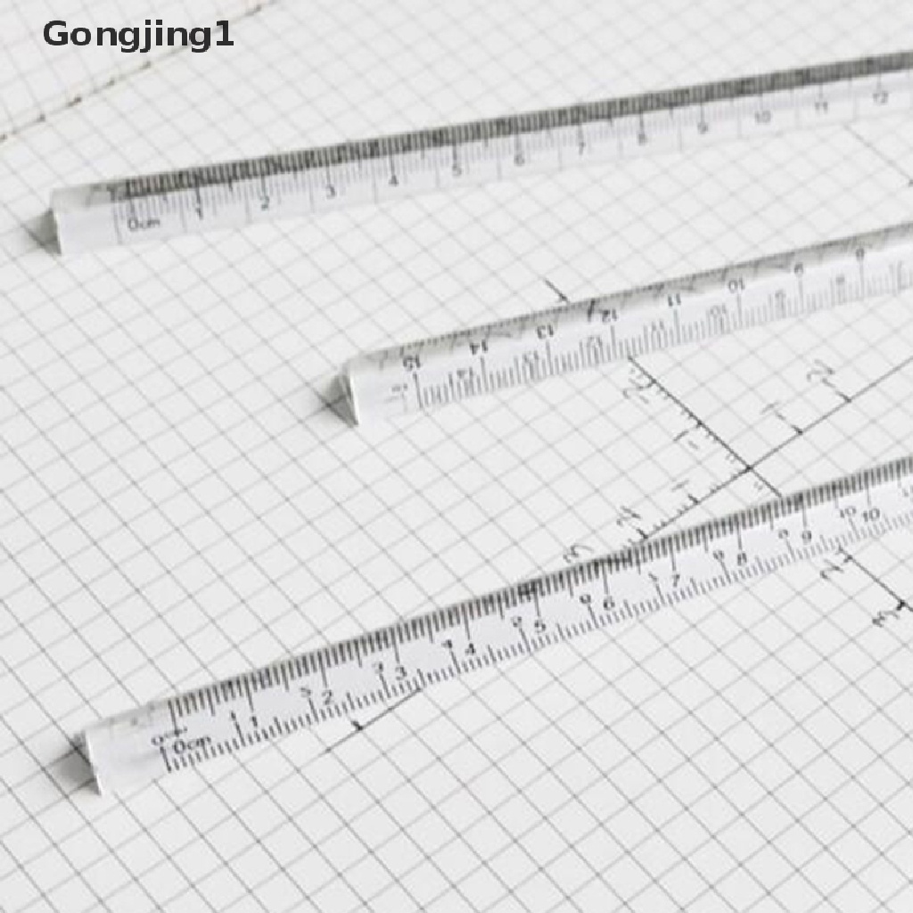 Gongjing1 Penggaris Segitiga 15cm Transparan Untuk Stationery Pelajar