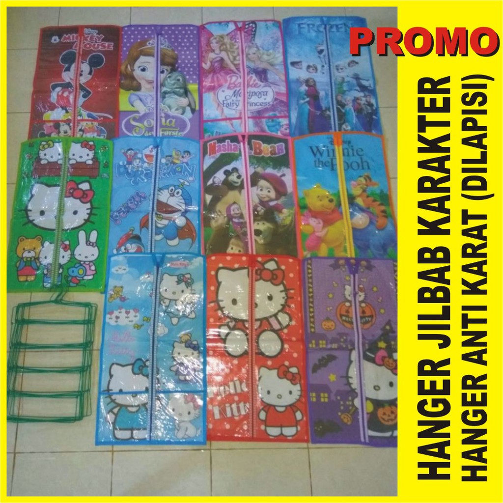 PROMO MURAH HANGER JILBAB  HIJAB KERUDUNG KARAKTER KARTUN 