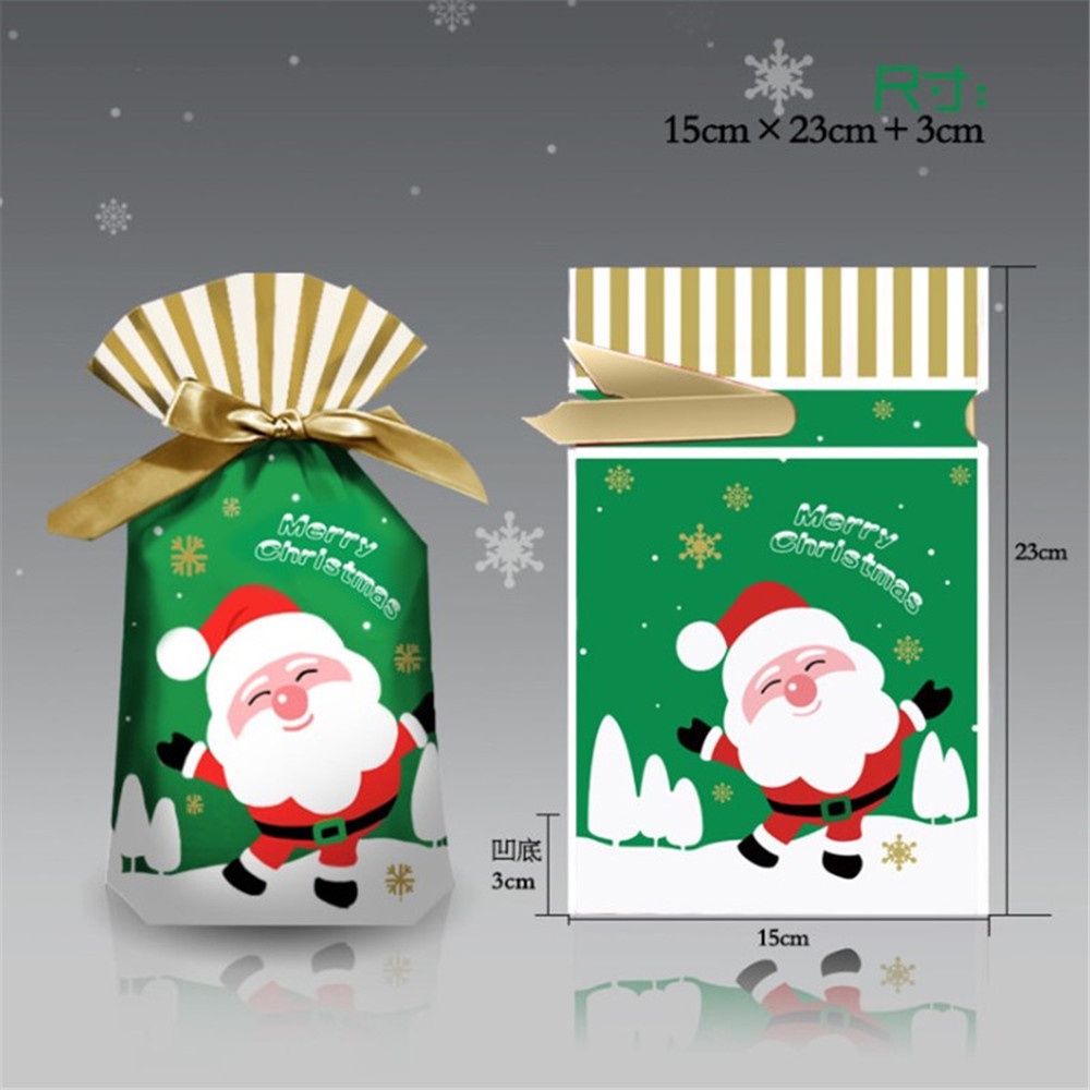 2022 Kantong Serut Motif Rusa Natal 3 Ukuran X10