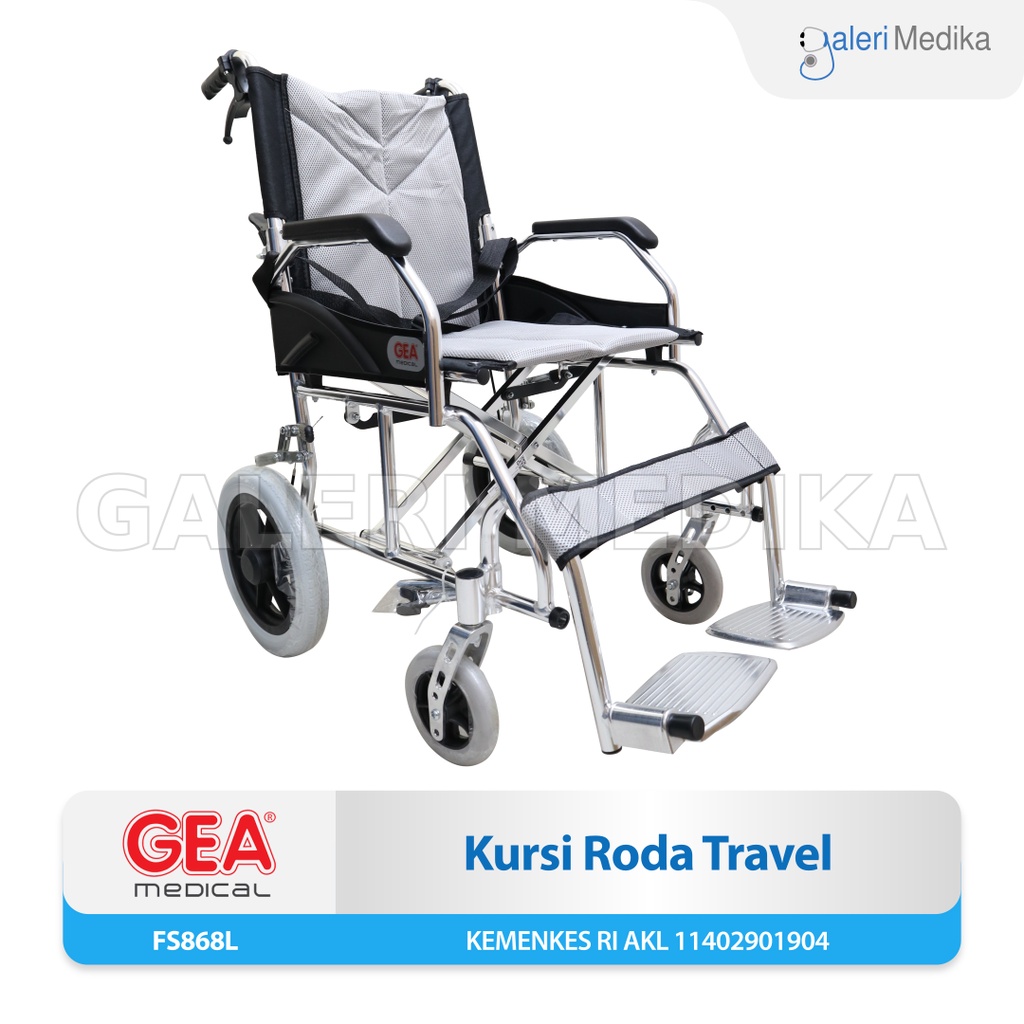 Kursi Roda Travel Mudah Dilipat GEA FS868L / FS 868 L / FS-868L (KHUSUS GOJEK)