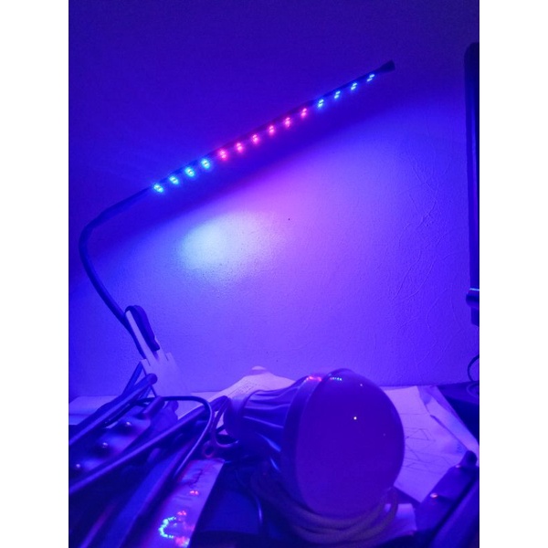 Lampu Aquarium jepit Biru Pink Biru 2 baris 26 led