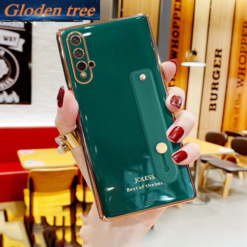 Casing Handphone Huawei nova 5T Motif Pohon Warna Emas