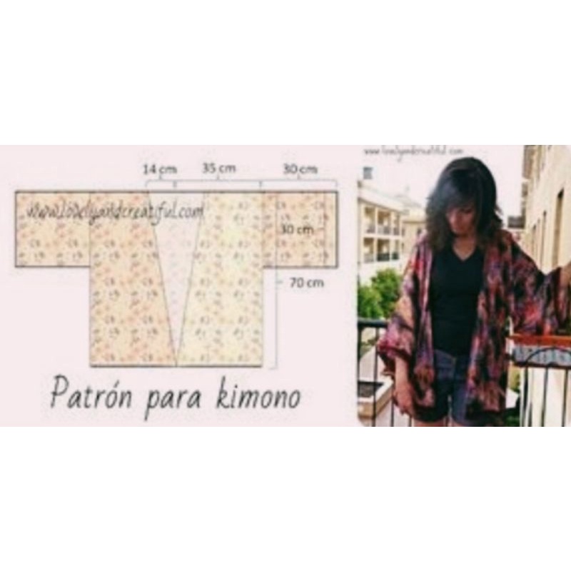 pola instan cardigan kimono jepang outer kimono desainer pola baju