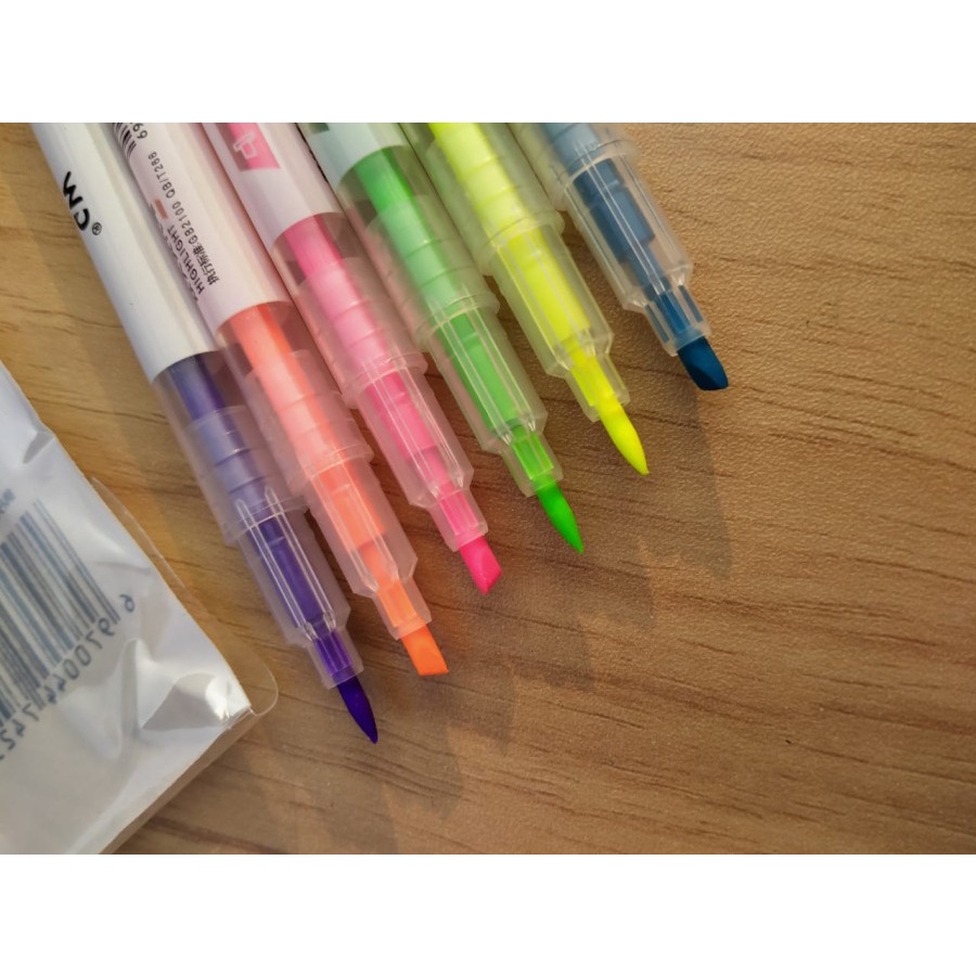 

STABILO 2 SISI LUCU HIGHLIGHTERS WARNA 6 PIECES IMPORT GROSIR TERMURAH